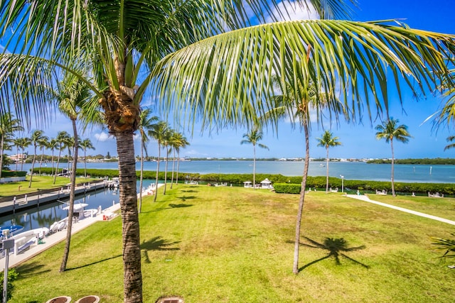 exterior space featuring a water view