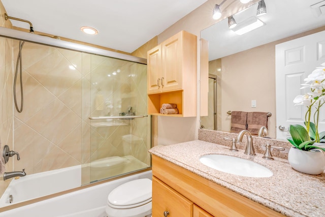 201 E Ocean Dr Unit 110, Key Colony, FL 33051 - full bath with vanity, bath / shower combo with glass door, and recessed lighting