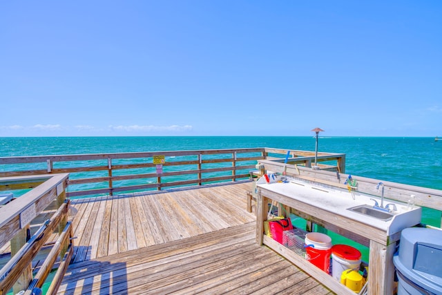 201 E Ocean Dr Unit 110, Key Colony, FL 33051 - dock area featuring a water view and a sink