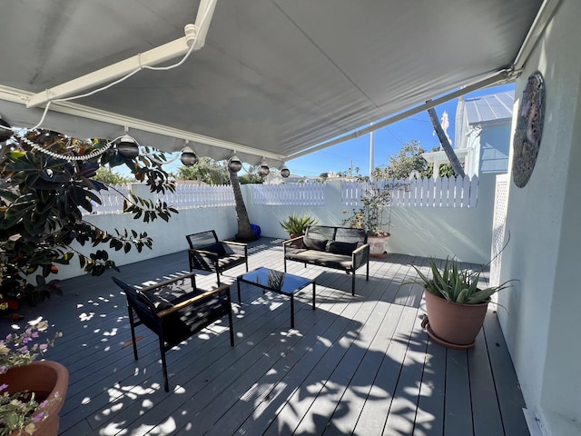 deck featuring an outdoor hangout area