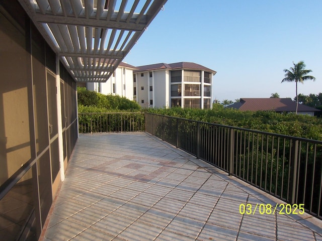 view of patio / terrace featuring a pergola