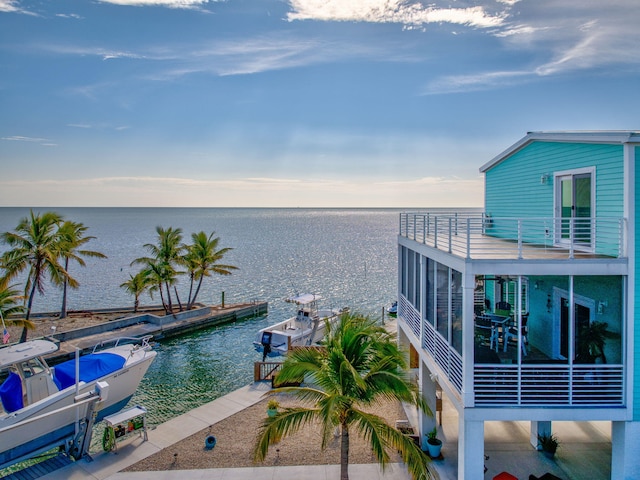 water view with a dock