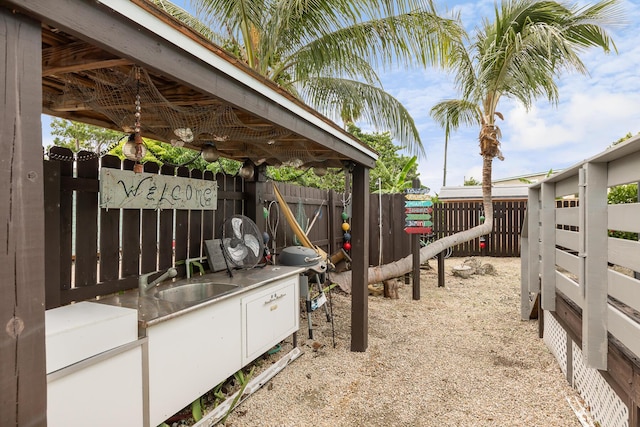 view of yard with sink