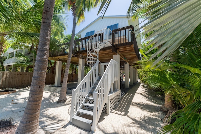 460 Barry Ave, Little Torch, FL 33042 - rear view of house with stairway and a deck