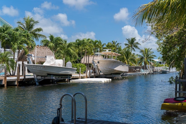 460 Barry Ave, Little Torch, FL 33042 - dock with boat lift and a water view