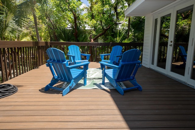 460 Barry Ave, Little Torch, FL 33042 - wooden terrace with french doors