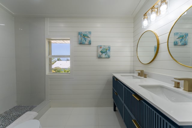 460 Barry Ave, Little Torch, FL 33042 - full bathroom with double vanity and wooden walls
