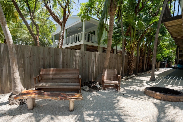460 Barry Ave, Little Torch, FL 33042 - patio / terrace featuring a ceiling fan, an outdoor fire pit, and a patio