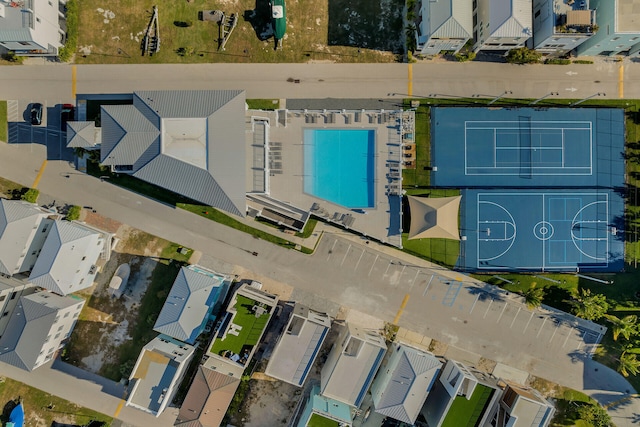 aerial view with a residential view