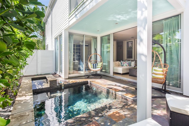 view of pool with a patio