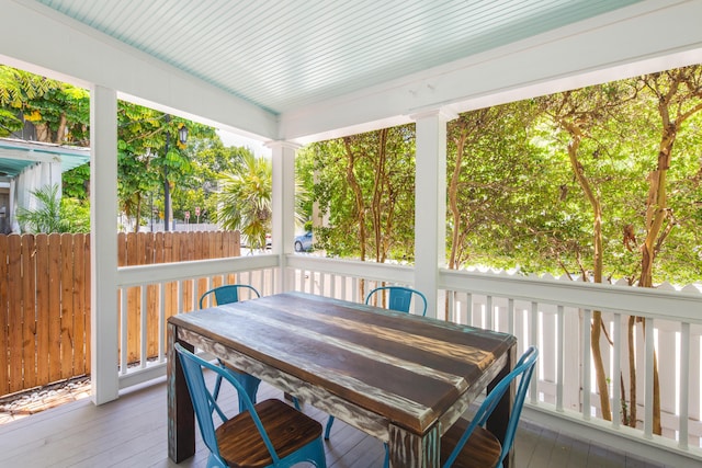 view of sunroom