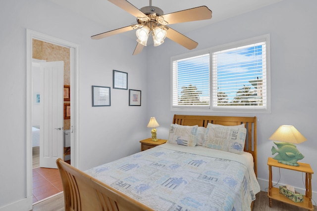 23 S Kyle Way, Marathon, FL 33050 - tiled bedroom with ceiling fan