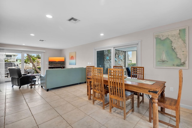 view of tiled dining space