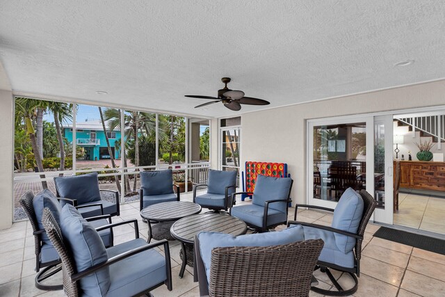 view of patio featuring outdoor lounge area and ceiling fan