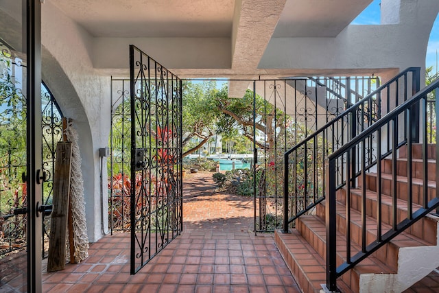 exterior space featuring stairway