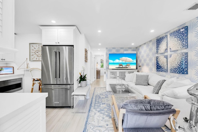 living room featuring light hardwood / wood-style floors