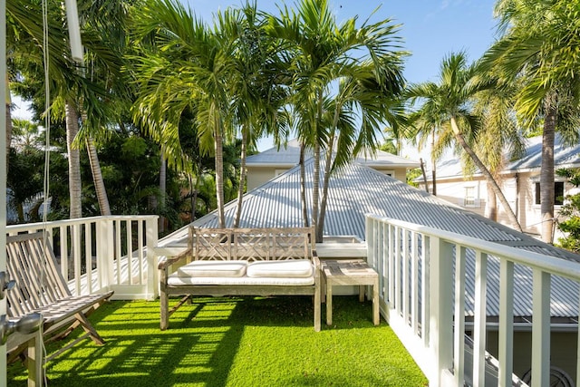 exterior space featuring a wooden deck