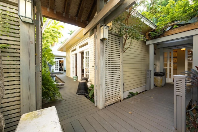 deck with french doors