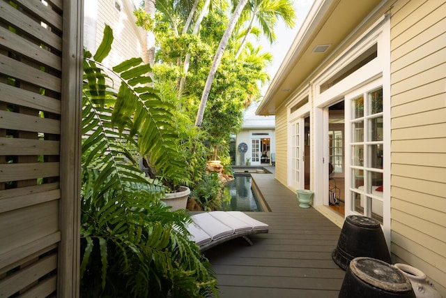 deck with french doors