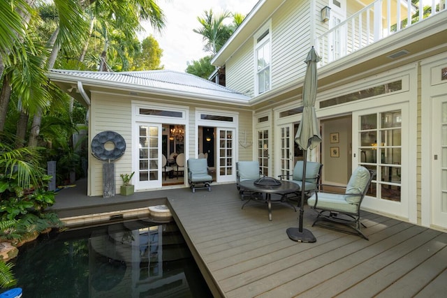 deck featuring french doors