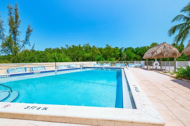 view of pool with a gazebo