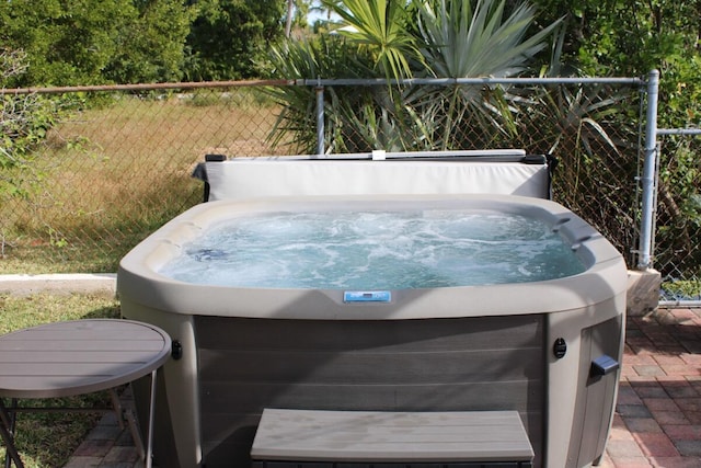 details with a hot tub