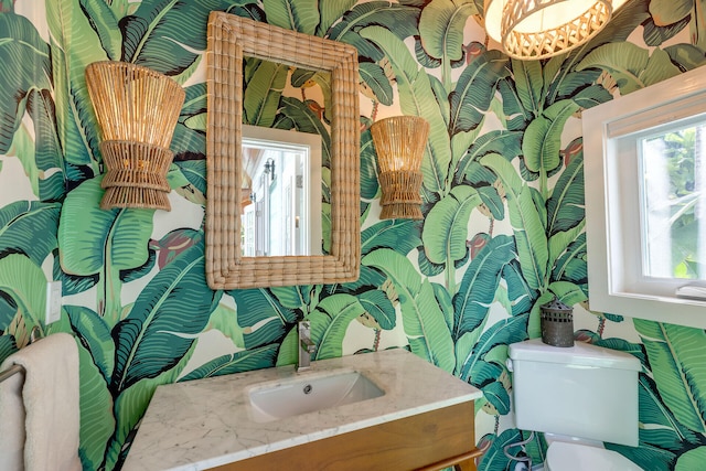 bathroom with vanity and toilet