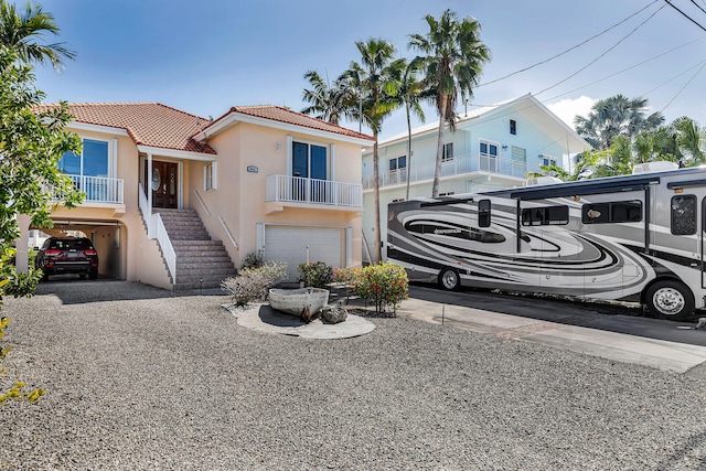 view of front of home with a garage