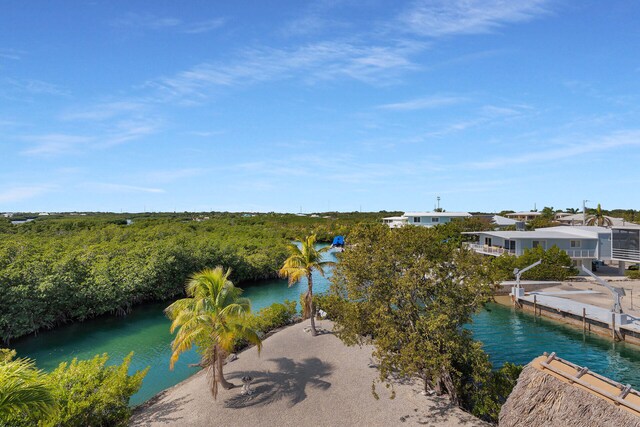 property view of water featuring a dock