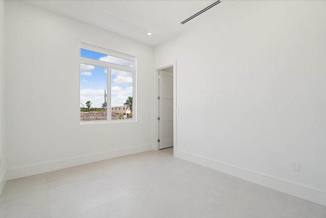 view of spare room