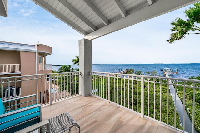 balcony with a water view