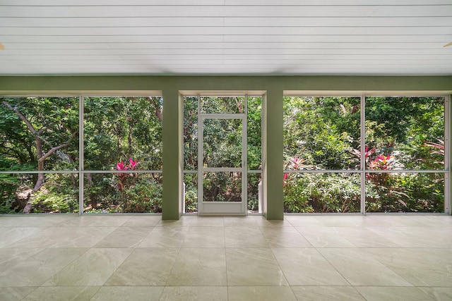 view of unfurnished sunroom