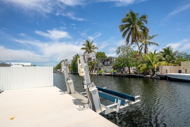 415 Big Pine Rd, Key Largo, FL 33037 - dock area with boat lift and a water view
