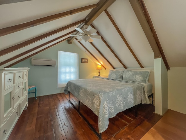 846 Olivia St, Key West, FL 33040 - bedroom featuring an AC wall unit and dark wood finished floors