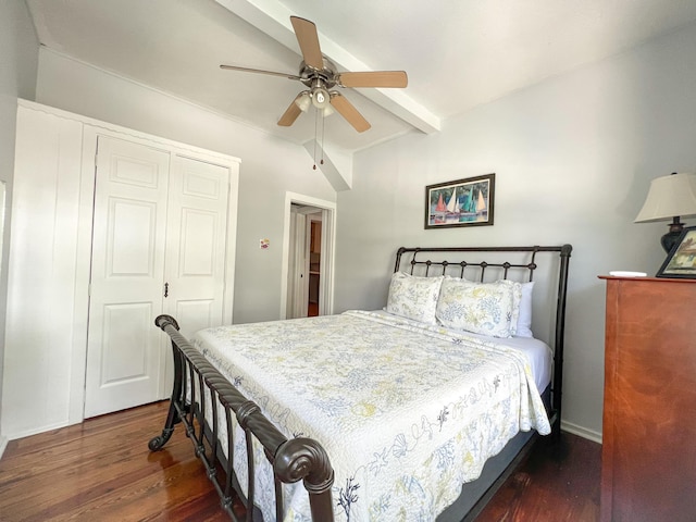 846 Olivia St, Key West, FL 33040 - bedroom featuring wood finished floors, a closet, and a ceiling fan