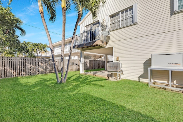 view of yard featuring central AC