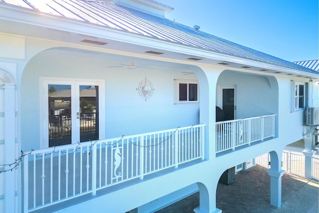 943 Flagship Dr, Summerland, FL 33042 - view of patio featuring a ceiling fan and french doors