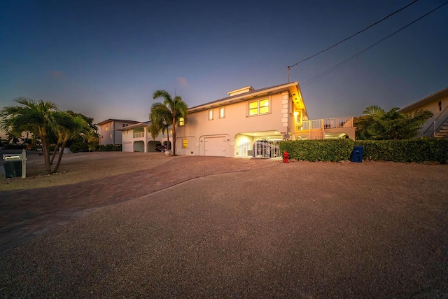 view of front facade with a garage