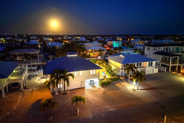 view of aerial view at twilight