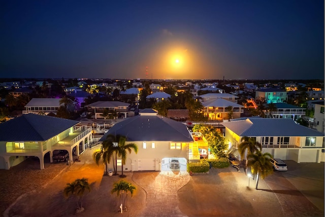 view of aerial view at twilight