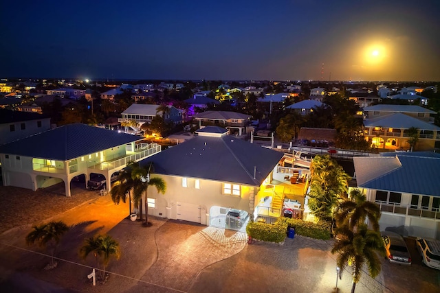 view of aerial view at twilight