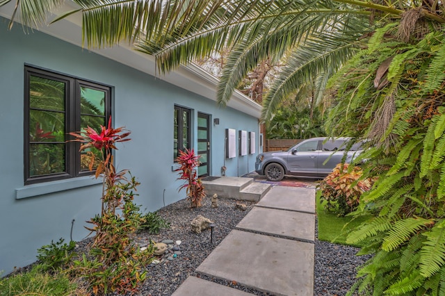 view of home's exterior featuring stucco siding