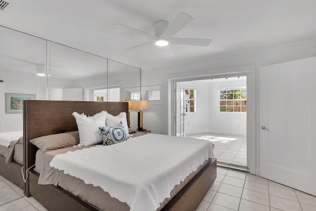 1513 5th St, Key West, FL 33040 - bedroom featuring light tile patterned flooring and ceiling fan