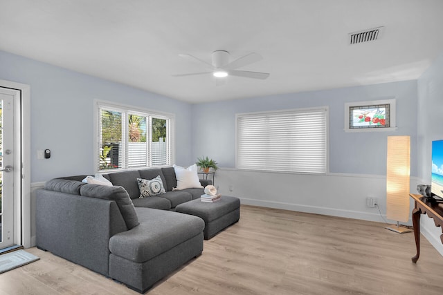 1513 5th St, Key West, FL 33040 - living room with ceiling fan and light wood-style flooring