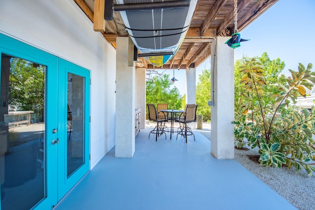 view of patio with french doors