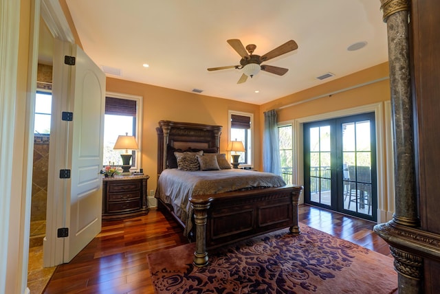 30 Cannon Royal Dr, Shark Key, FL 33040 - bedroom featuring wood-type flooring, access to outside, and visible vents