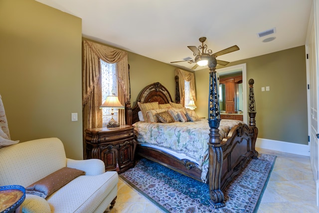 30 Cannon Royal Dr, Shark Key, FL 33040 - bedroom with ceiling fan, visible vents, and baseboards
