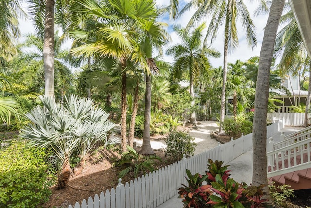 view of yard with a fenced front yard