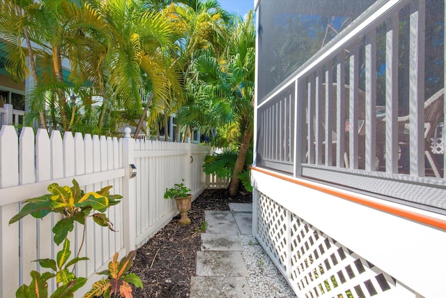 view of home's exterior featuring a fenced backyard