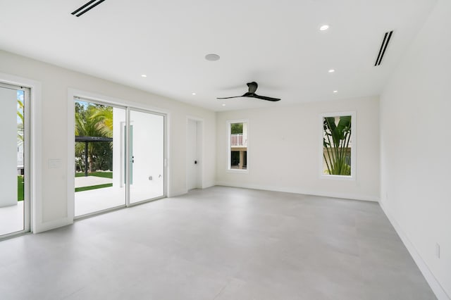 spare room featuring ceiling fan